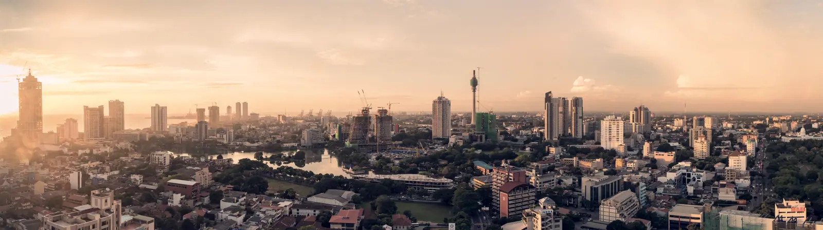 The Colombo skyline at dusk